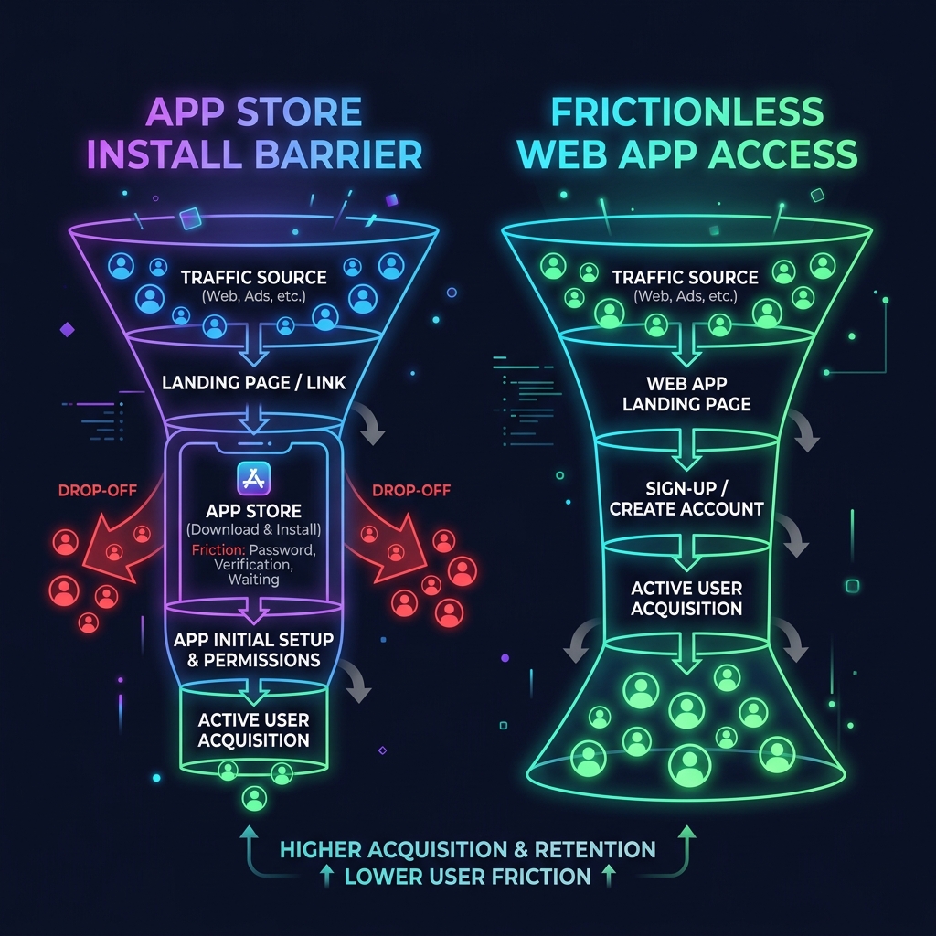 App Store Install Barrier vs Frictionless Web App Access